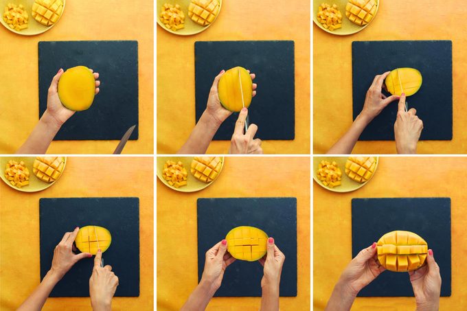 how to cut a mango steps