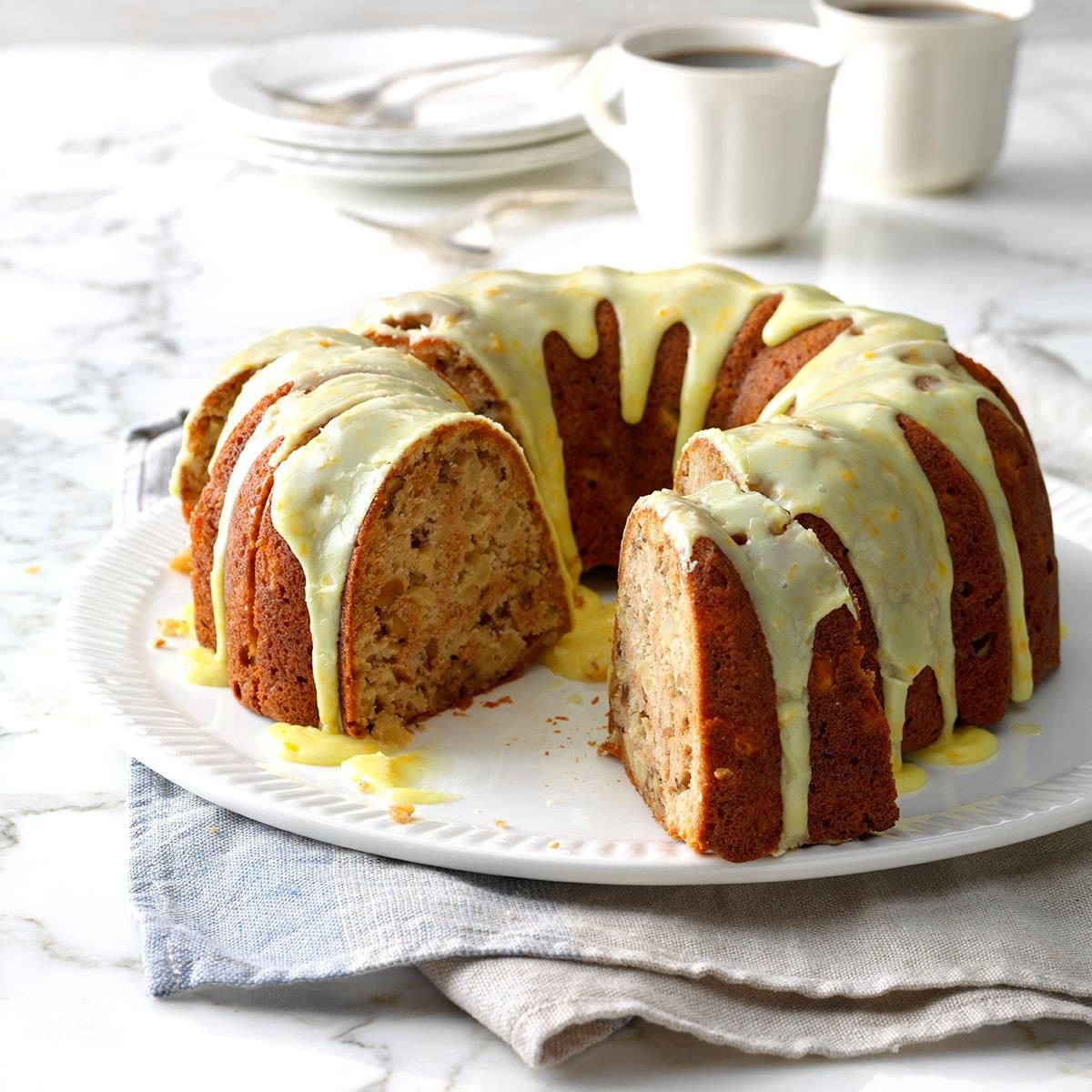 Apple-Walnut Cake with Orange Glaze