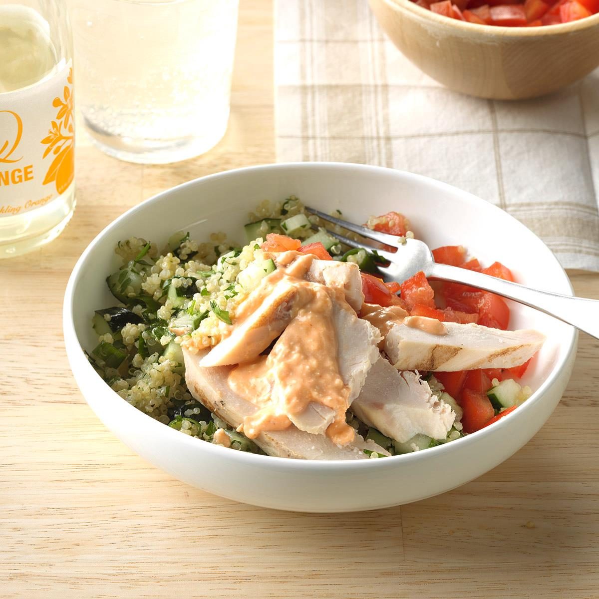 Copycat Panera Mediterranean Chicken Greens with Grains