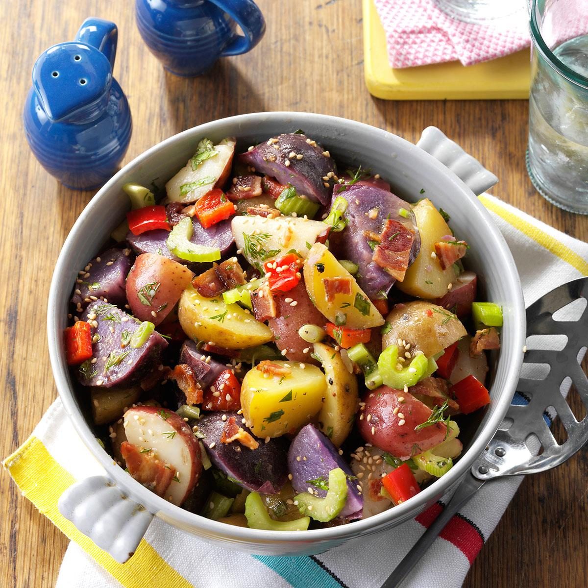 red, white & blue potato salad