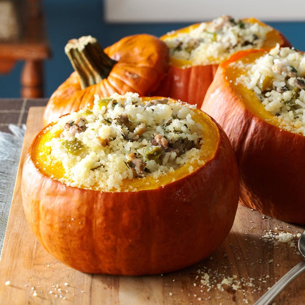 Sausage and Rice Stuffed Pumpkins