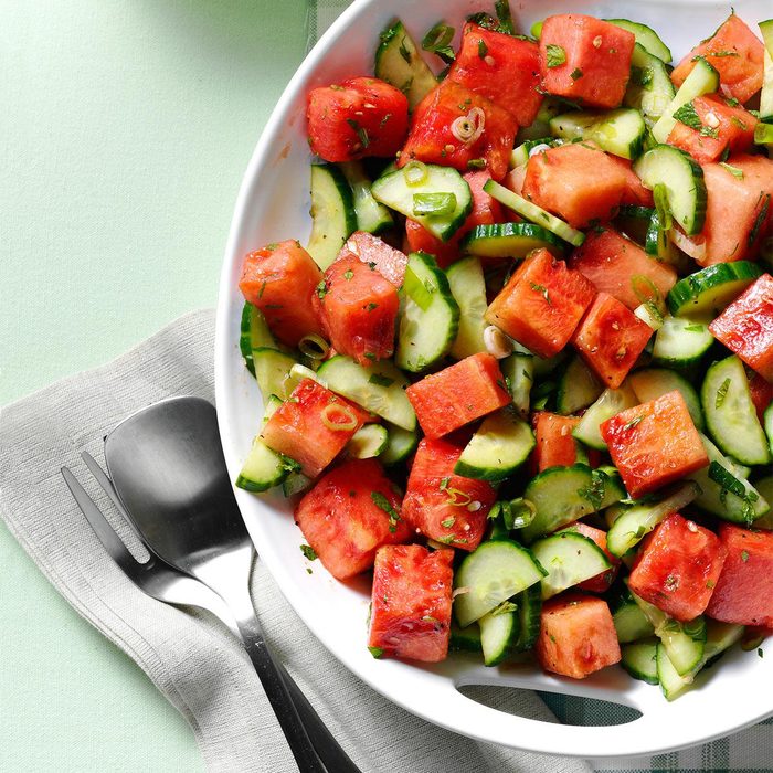 Minty watermelon-cucumber salad