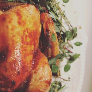 Friendsgiving cooking.