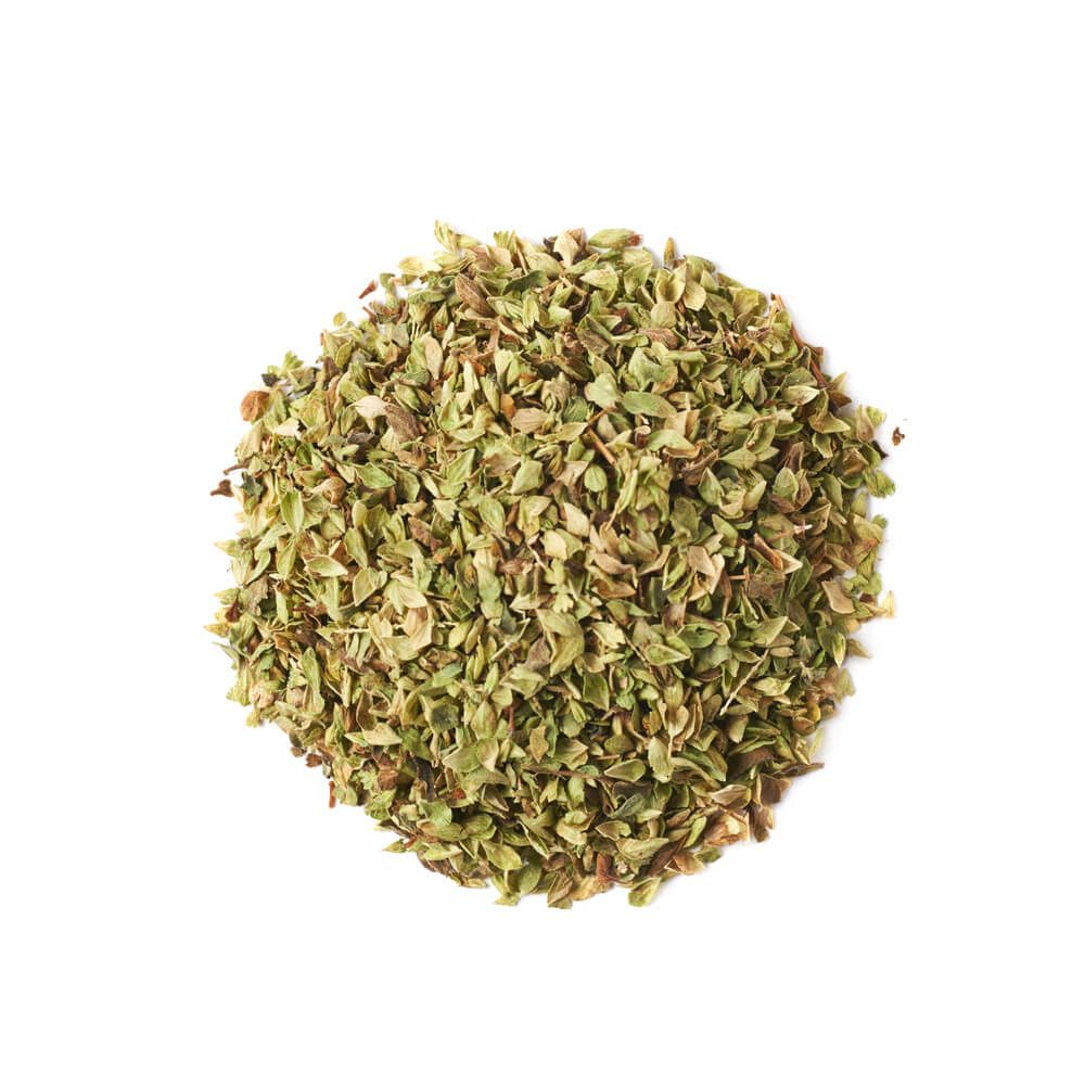 Pile of oregano seasoning isolated