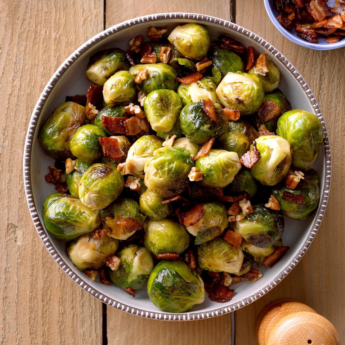 Maple Bacon Glazed Brussels Sprouts