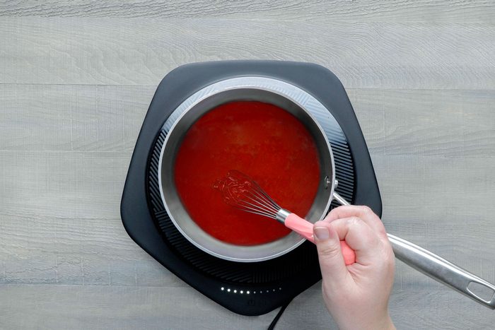 Combine cornstarch and water in a saucepan