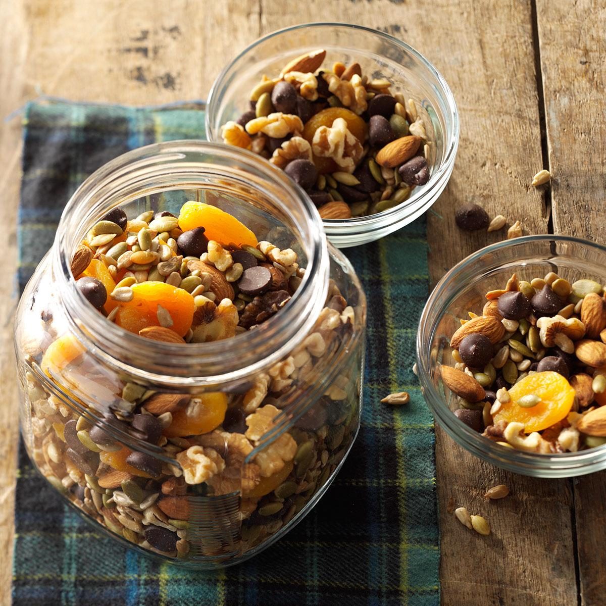 trail mix in jars