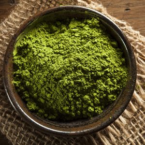 Raw Organic Green Matcha Tea in a Bowl