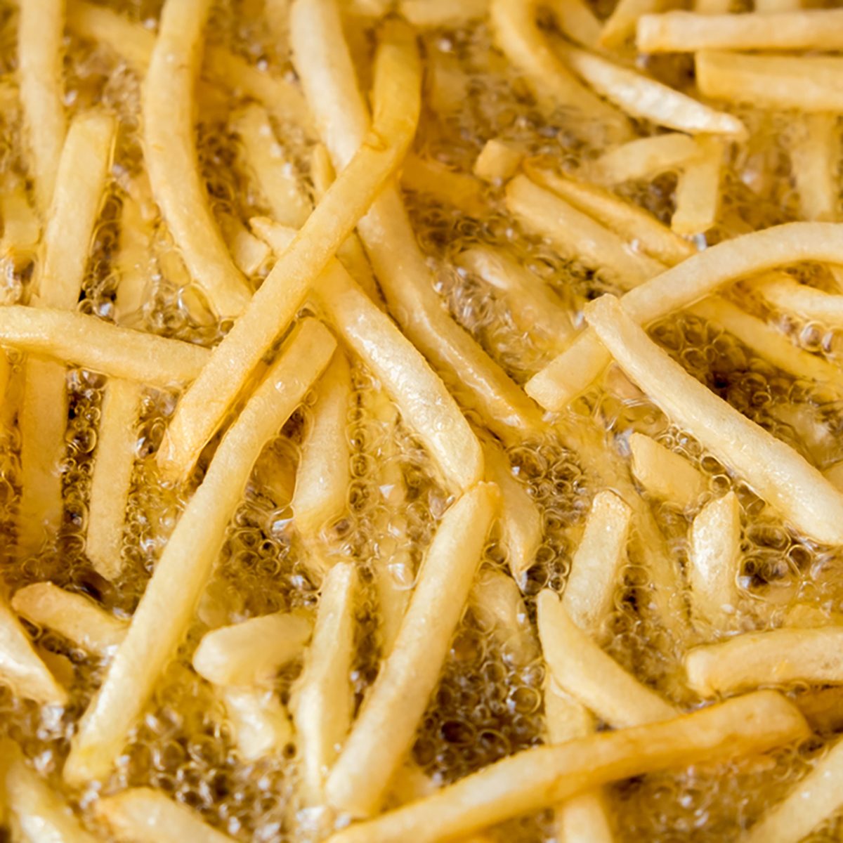 cooking french fries with oil