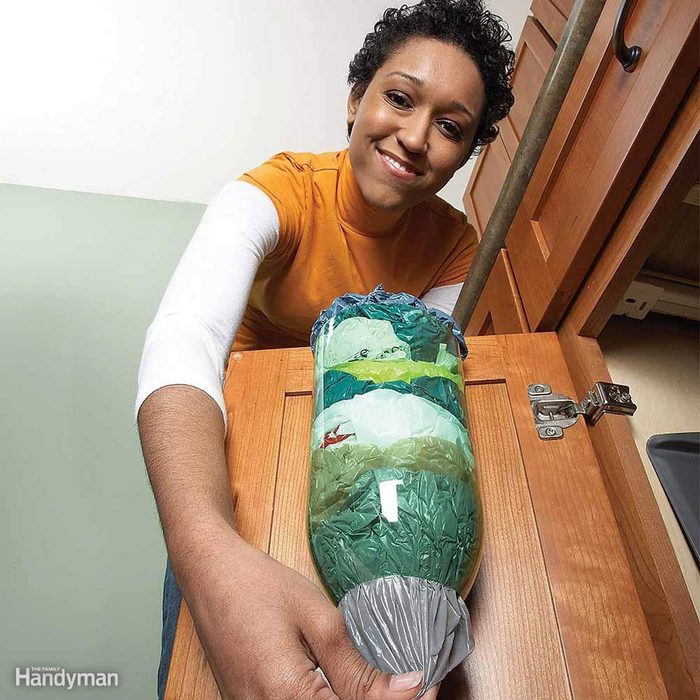 woman with disposable bags