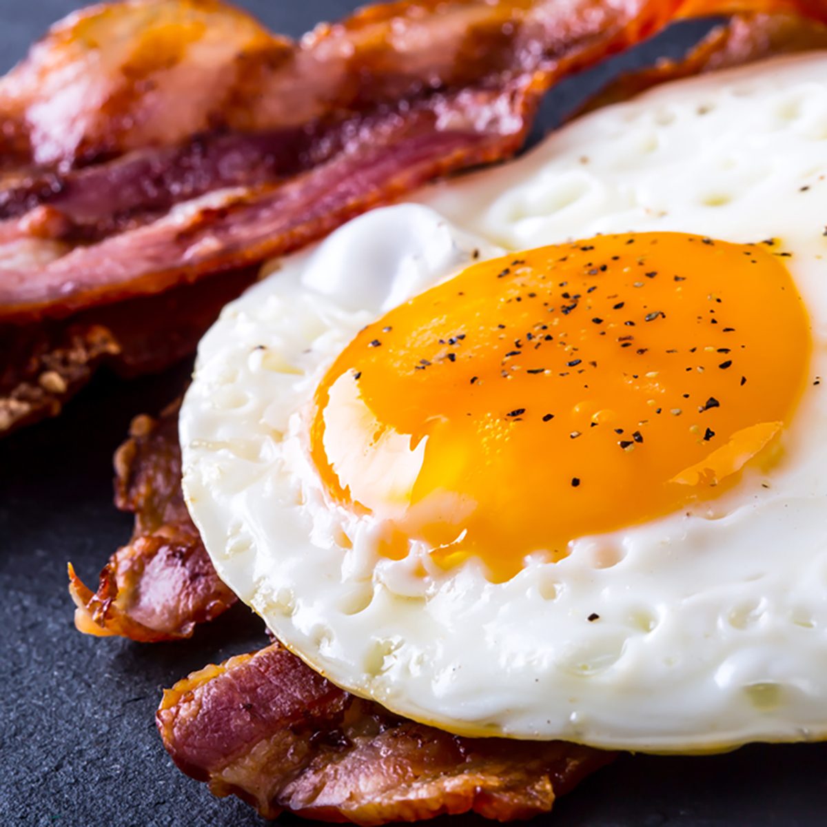 Bacon and egg as English breakfast.