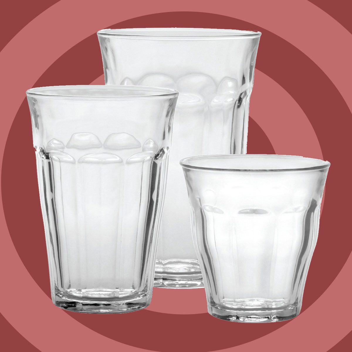 Duralex CC1/18 Made In France Picardie 18-Piece Clear Drinking Glasses & Tumbler Set