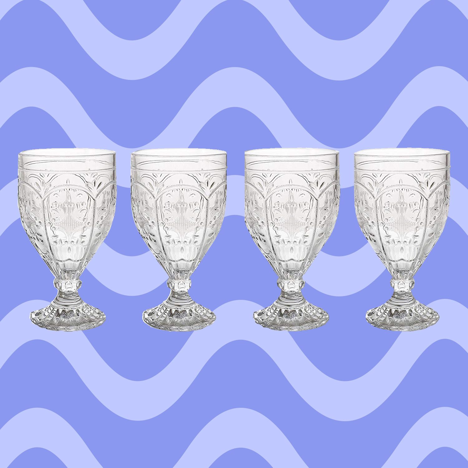 Trestle Glasses Collection, (Set of 4), Clear