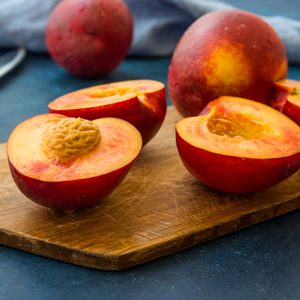 Ripe juicy nectarines stone fruit