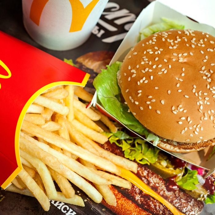 Big Mac hamburger menu in McDonald