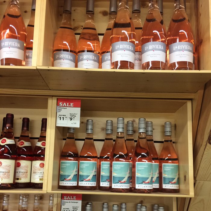Various bottles of wine in crates