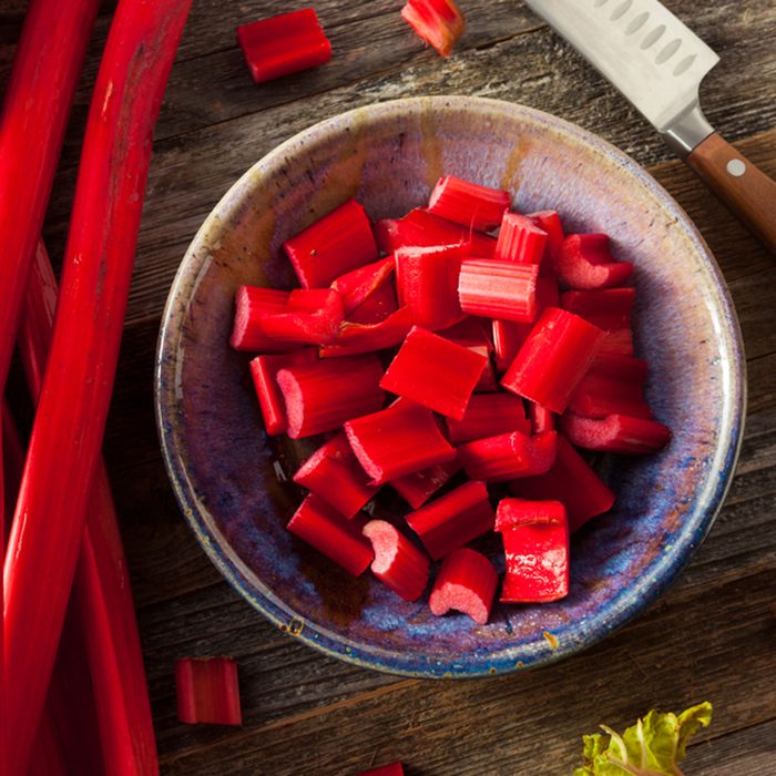 Raw Organic Red Rhubarb Ready to Use