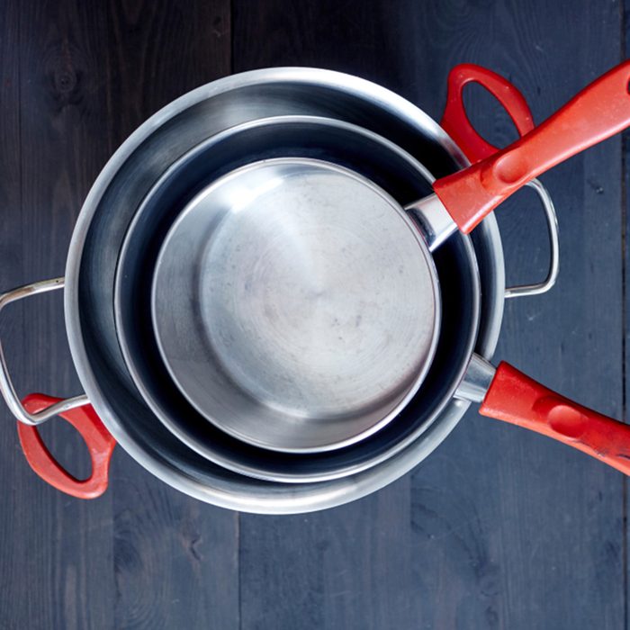 A studio photo of pots and pans
