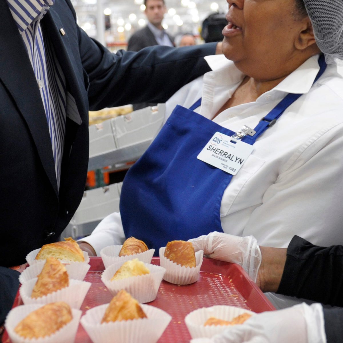 Joe Biden Vice President Joe Biden talks with Costco employees in the bakery section of the store while shopping at a Costco in Washington