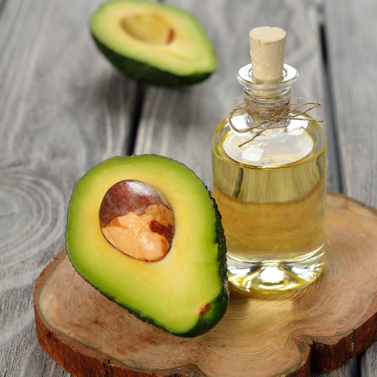 avocado oil on a gray background