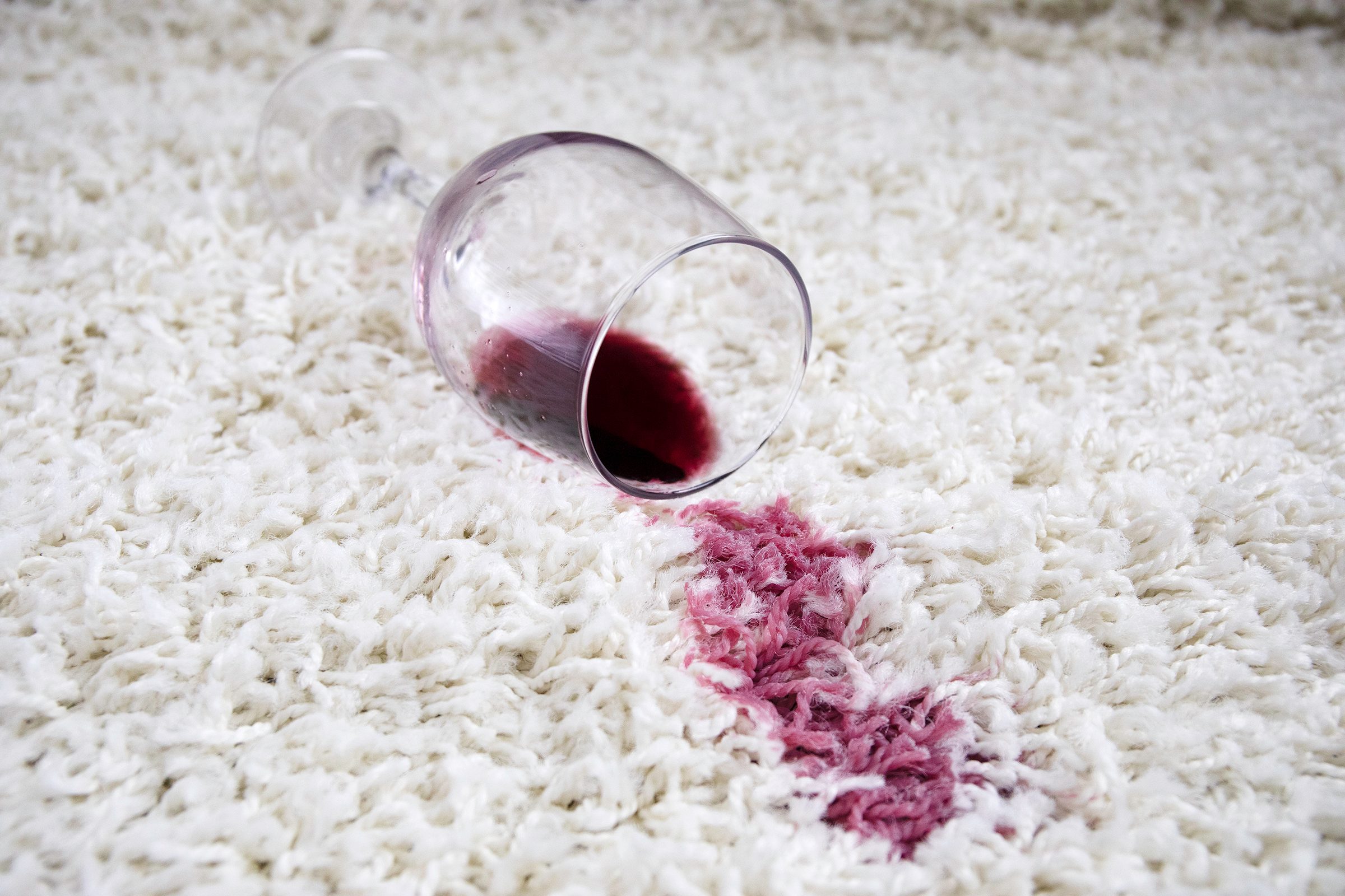 red wine stain on carpet
