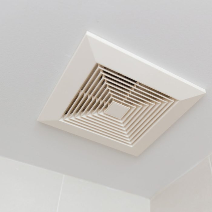 Air ventilation moisture duct in bathroom pipe hole at ceiling.; Shutterstock ID 1169460808; Job (TFH, TOH, RD, BNB, CWM, CM): Taste of Home
