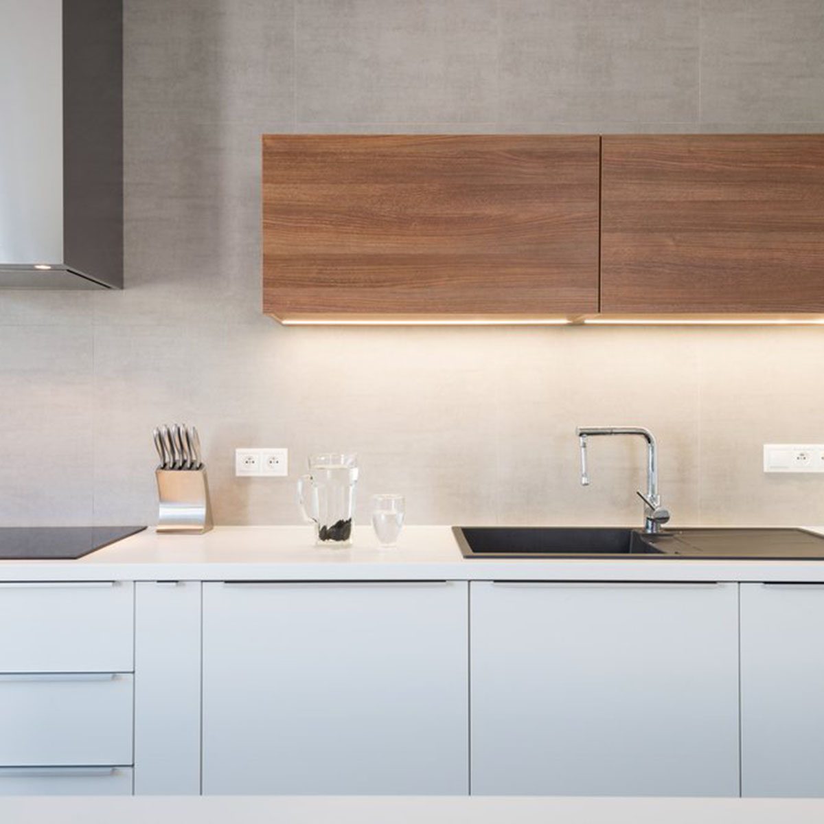 The top of door frames and cupboards