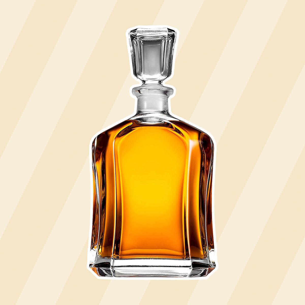 Paksh Capitol Glass Decanter with Airtight Geometric Stopper - Whiskey Decanter for Wine, Bourbon, Brandy, Liquor, Juice, Water, Mouthwash. Italien Lead-Free Glass | 23.75 oz