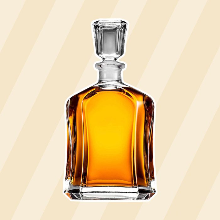 Paksh Capitol Glass Decanter with Airtight Geometric Stopper - Whiskey Decanter for Wine, Bourbon, Brandy, Liquor, Juice, Water, Mouthwash. Italien Lead-Free Glass | 23.75 oz