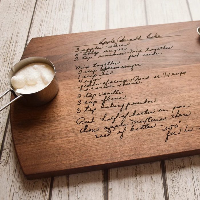 Handwritten Recipe Cutting Board Ecomm Via Etsy.com