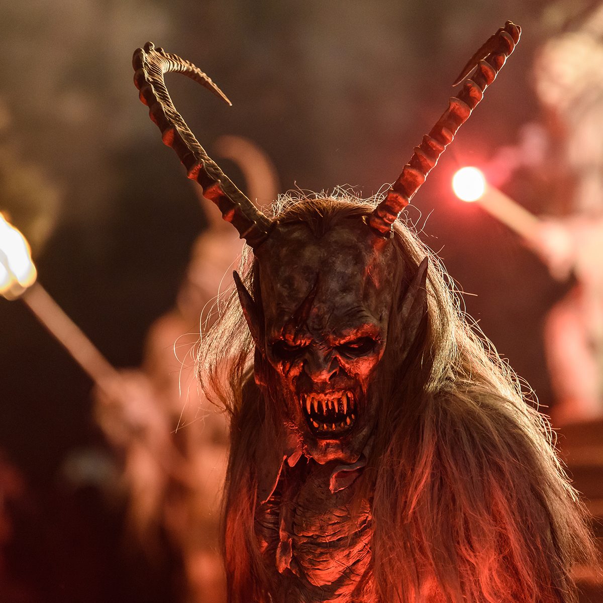 Krampus. Public show of Christmas devils