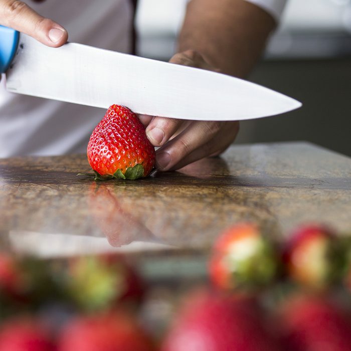 Slicing strawberries