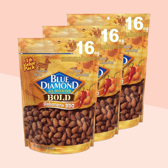 Blue Diamond Almonds Habanero BBQ Flavored Snack Nuts, 16 Oz Resealable Bag (Pack of 3)