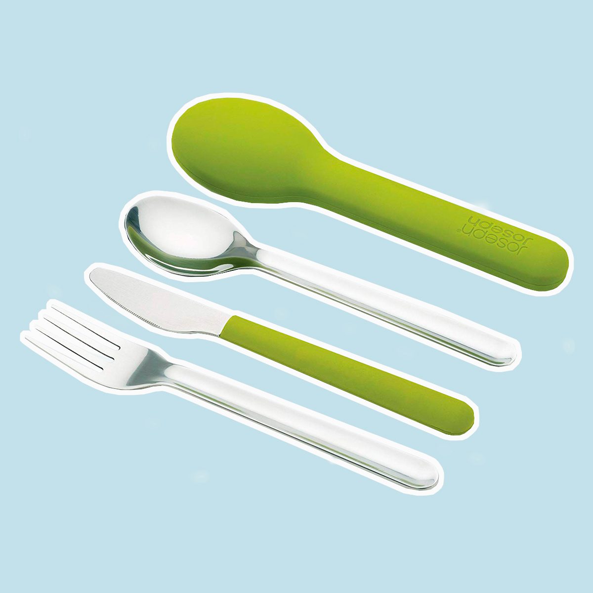 Joseph Joseph 81033 GoEat Compact Stainless-Steel Cutlery Set, Green