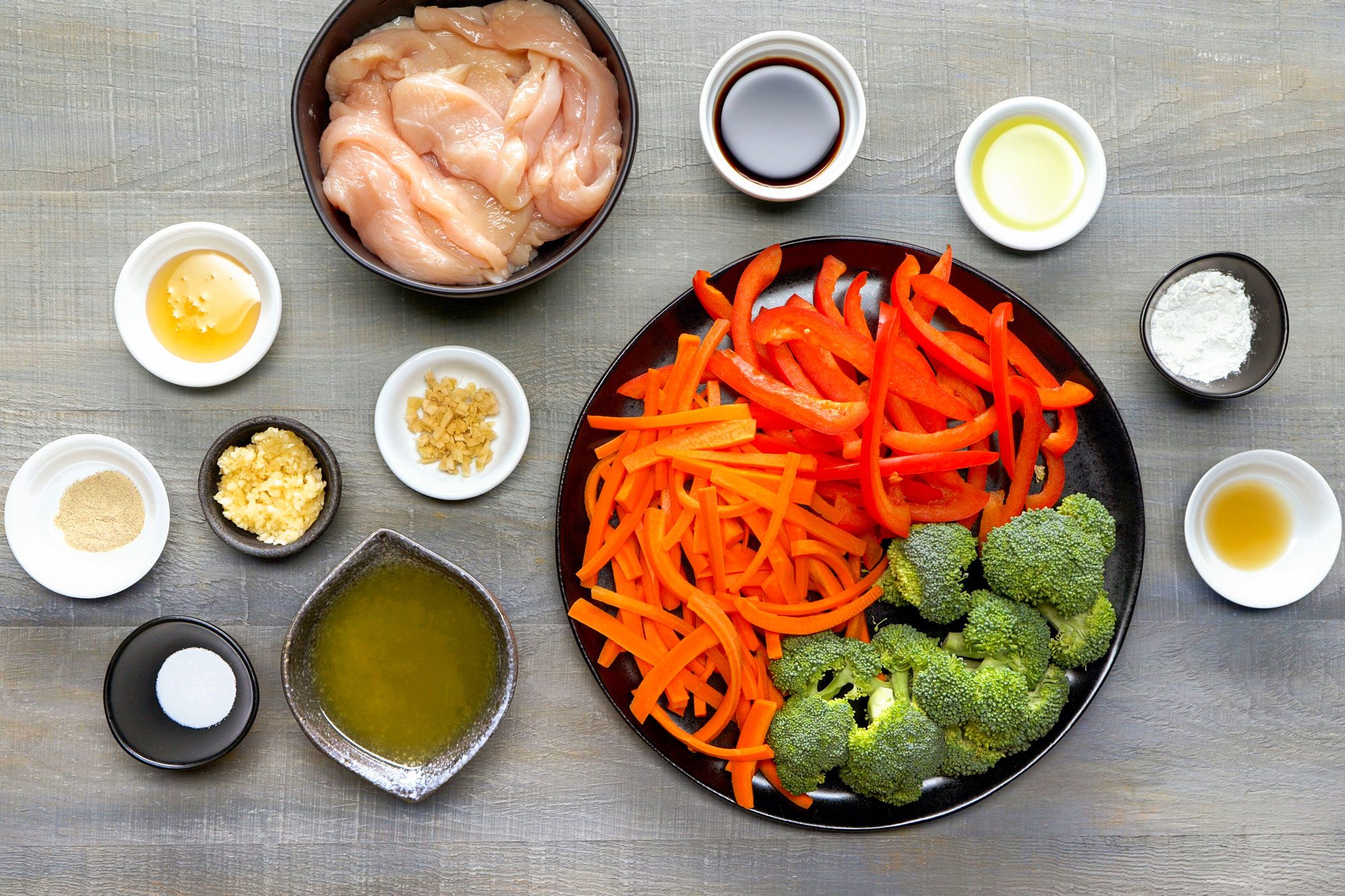 All Ingredients for Chicken Stir Fry