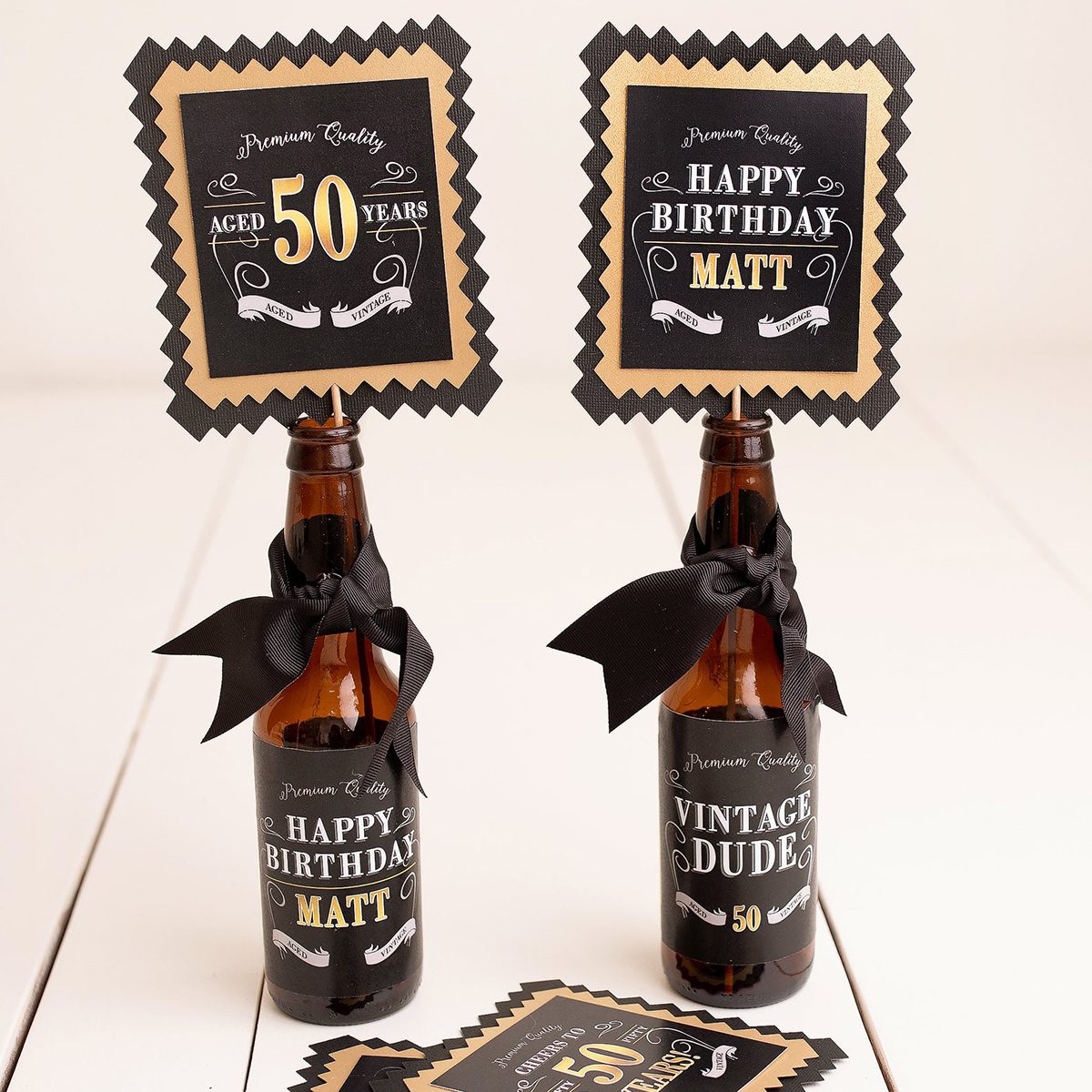 50th Birthday Centerpiece, Beer Labels, Milestone Birthday Decorations, Vintage Dude, Adult Birthday Party Decor, Aged To Perfection