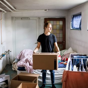 Moving Boxes of random stuff out of the house. Professional organizing for your basement