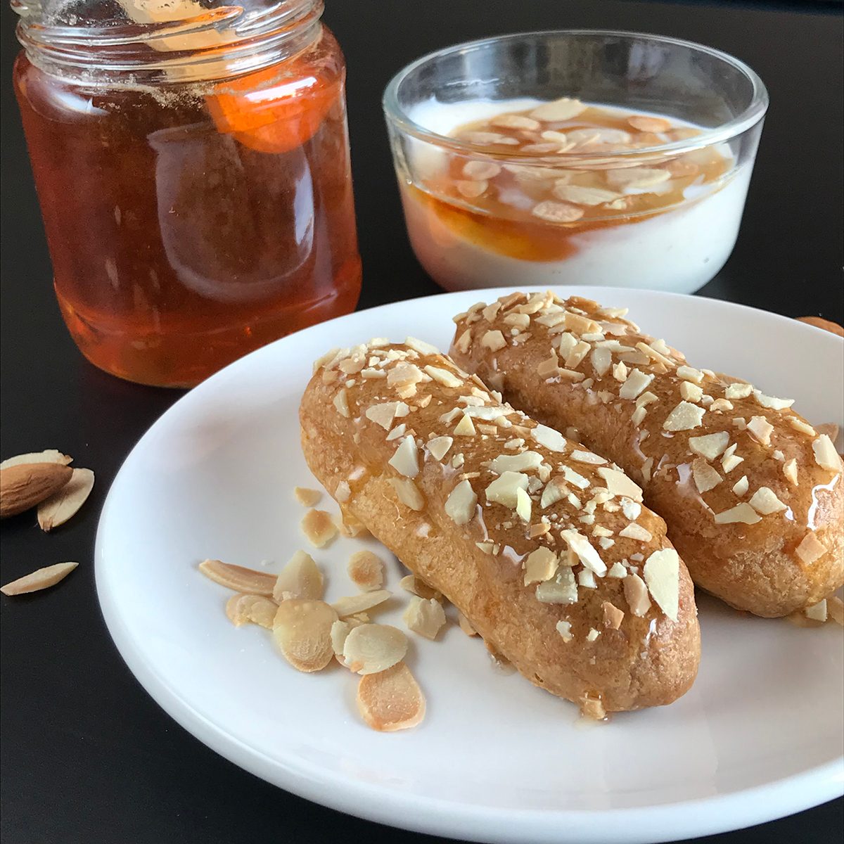 Vegan Honey And Yogurt Eclairs