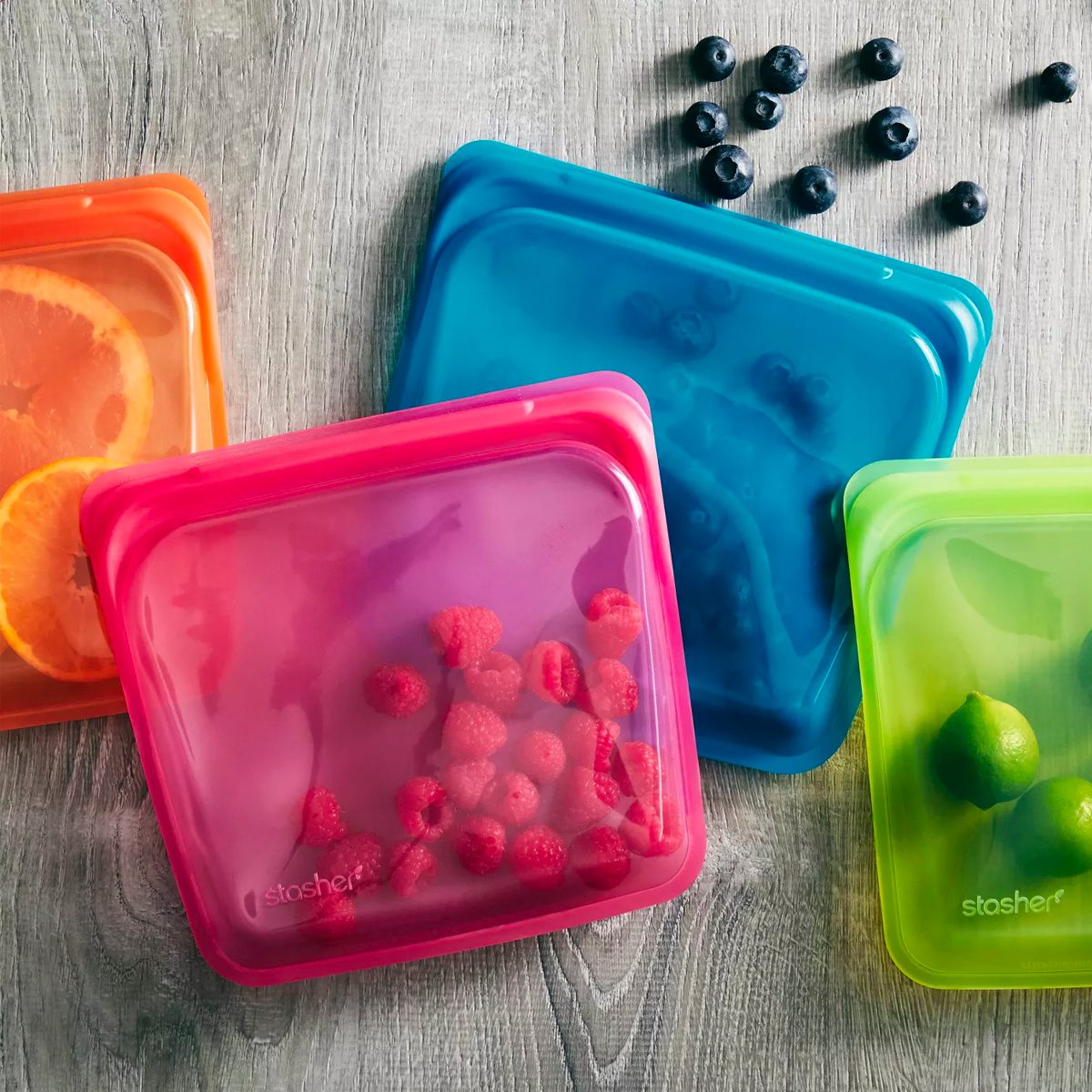 back to school gifts for students Stasher Reusable Clear Food Storage Sandwich Bag Colors