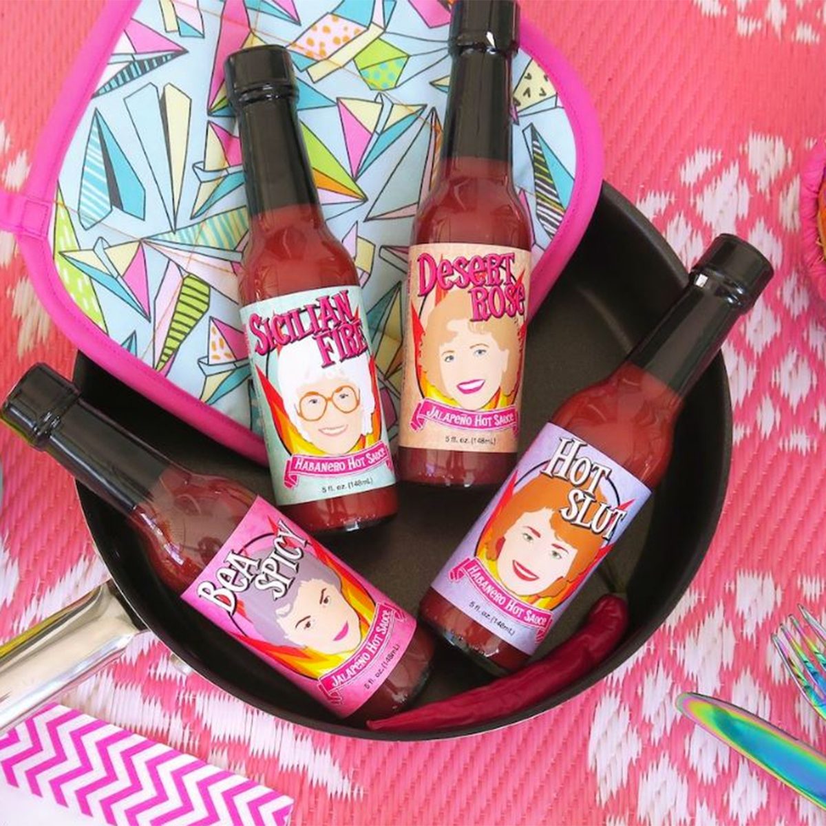 Golden Girls Inspired Hot Sauce 4 Pack Set