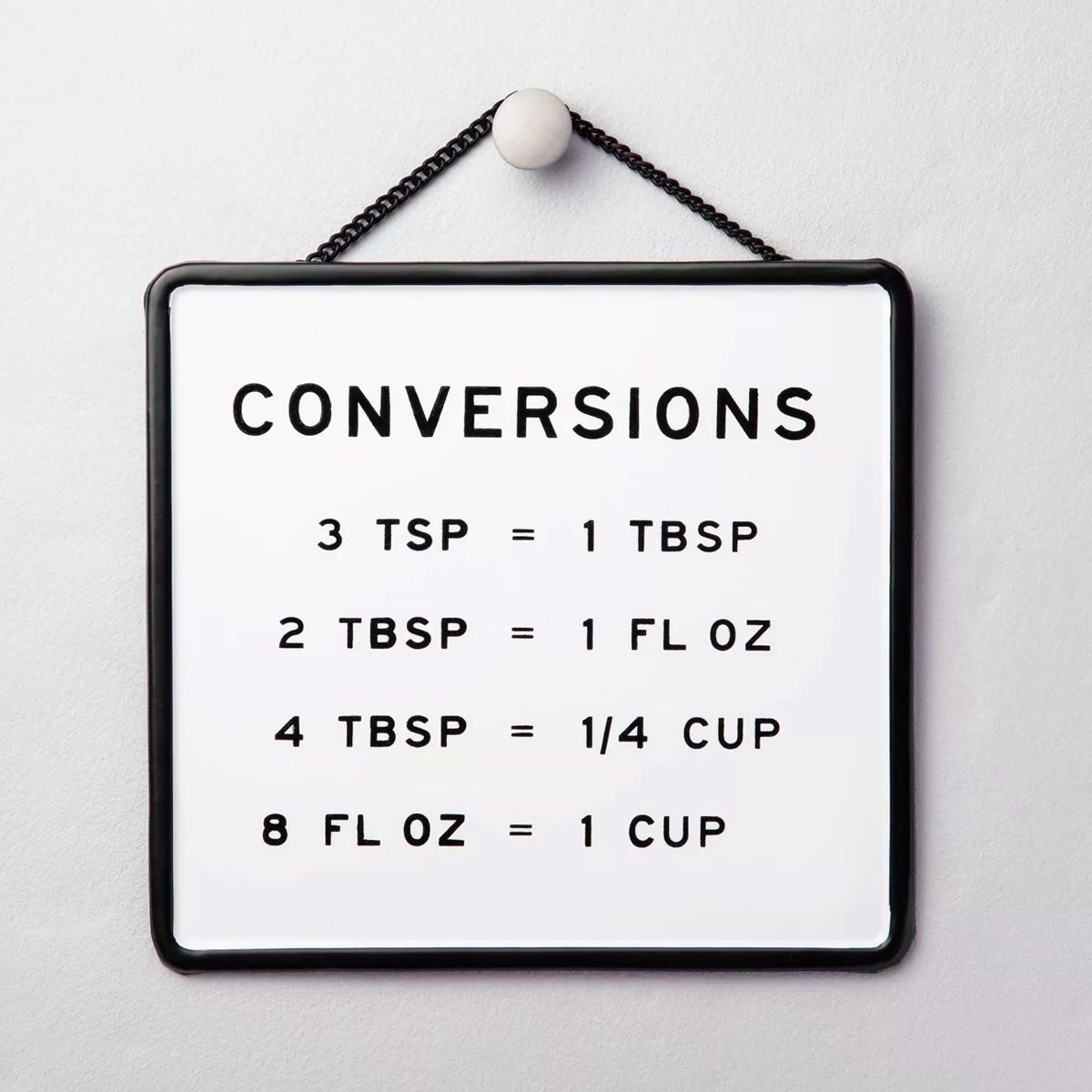 Kitchen Conversions Wall Sign Blackwhite
