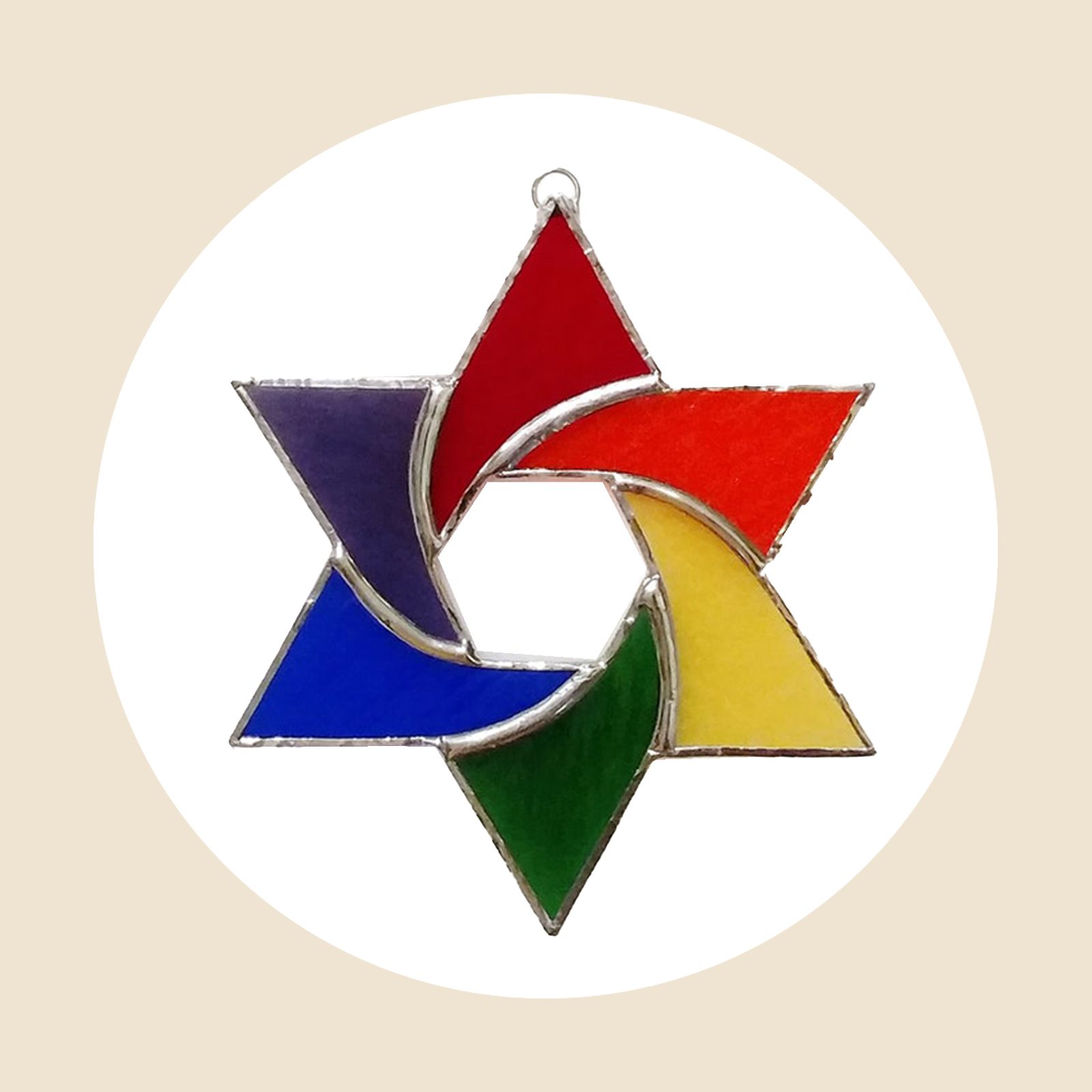 Stained Glass Star Suncatcher Via Etsy