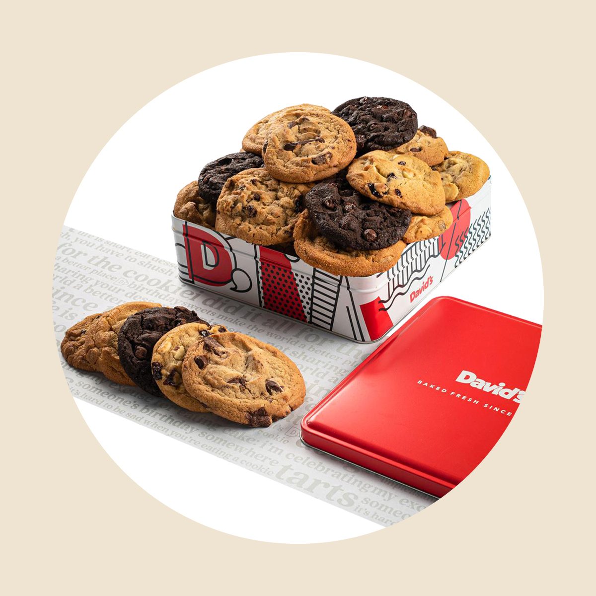 Fresh Baked Assorted Cookies Tin Ecomm Davidscookies.com