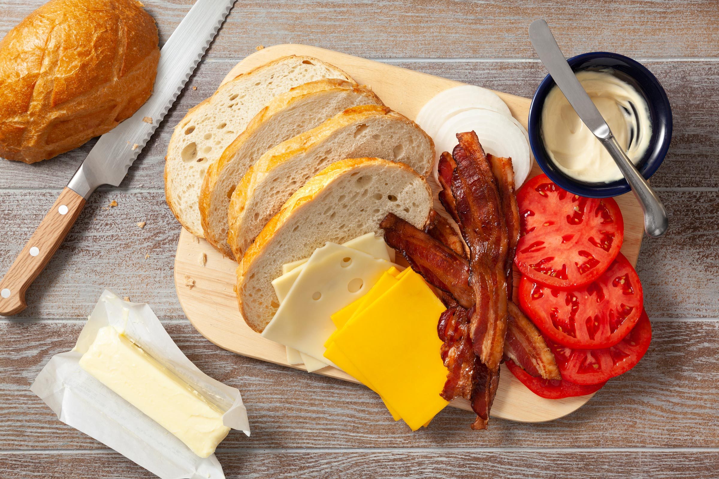 Air-Fryer Grilled Cheese Ingredients