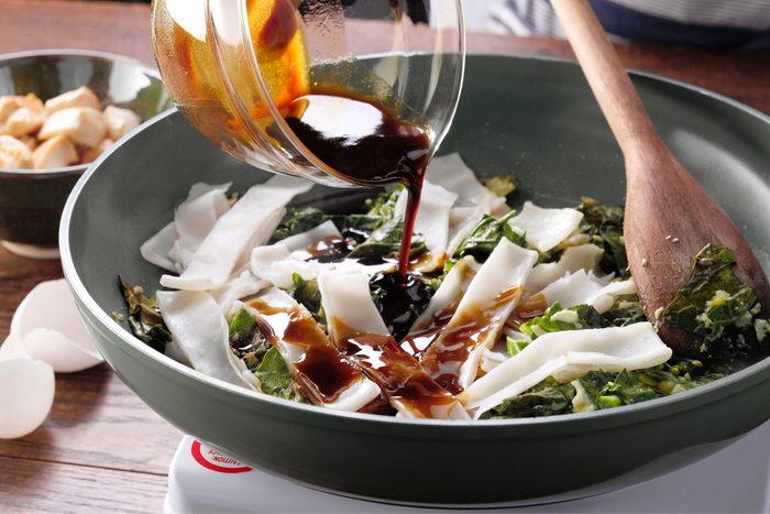 Pad See Ew prepping ingredients