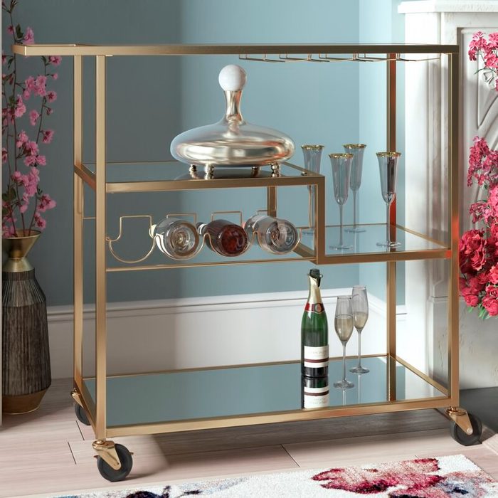 Tibo Wide Bar Cart With Wine Bottle Storage Ecomm Via Wayfair.com