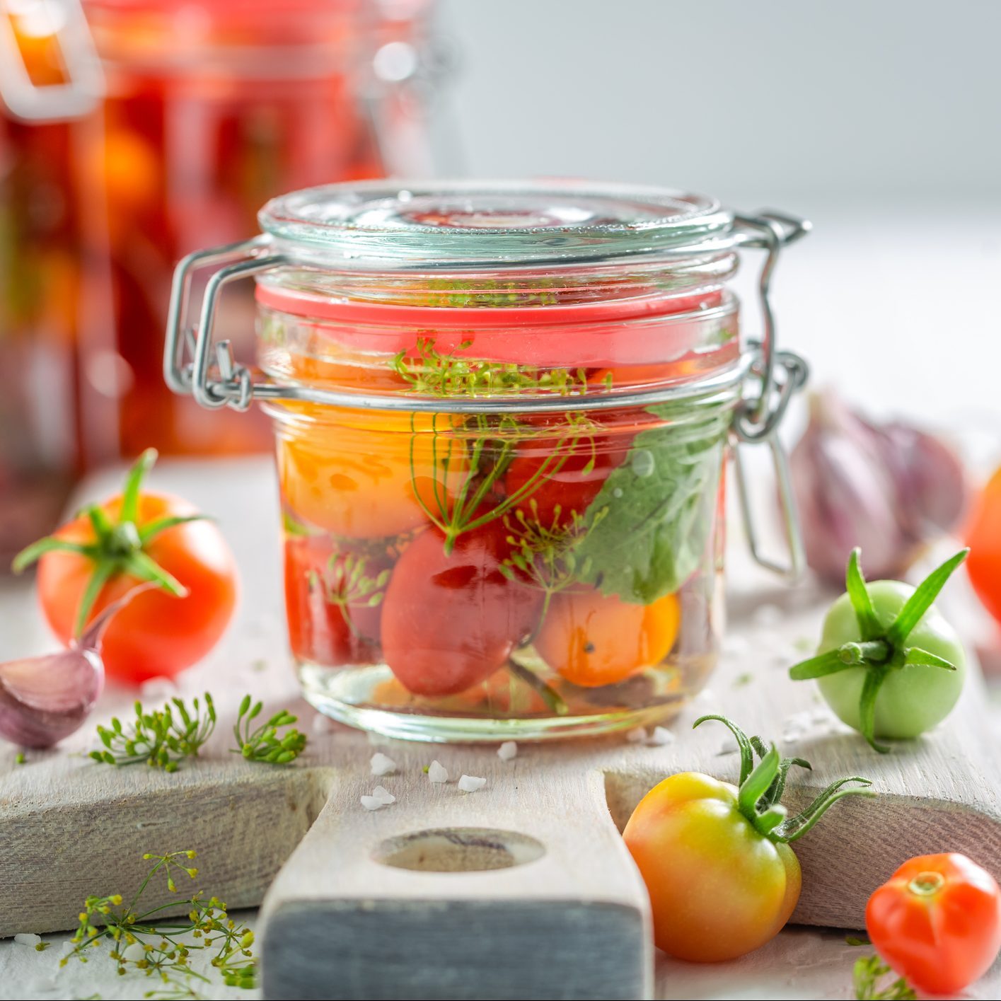 Closeup of natural and healthy canned red tomatoes