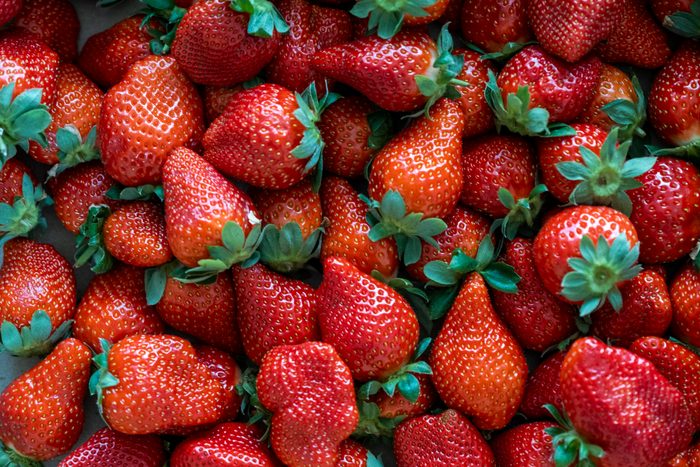 Full Frame of Texture, close up of strawberries