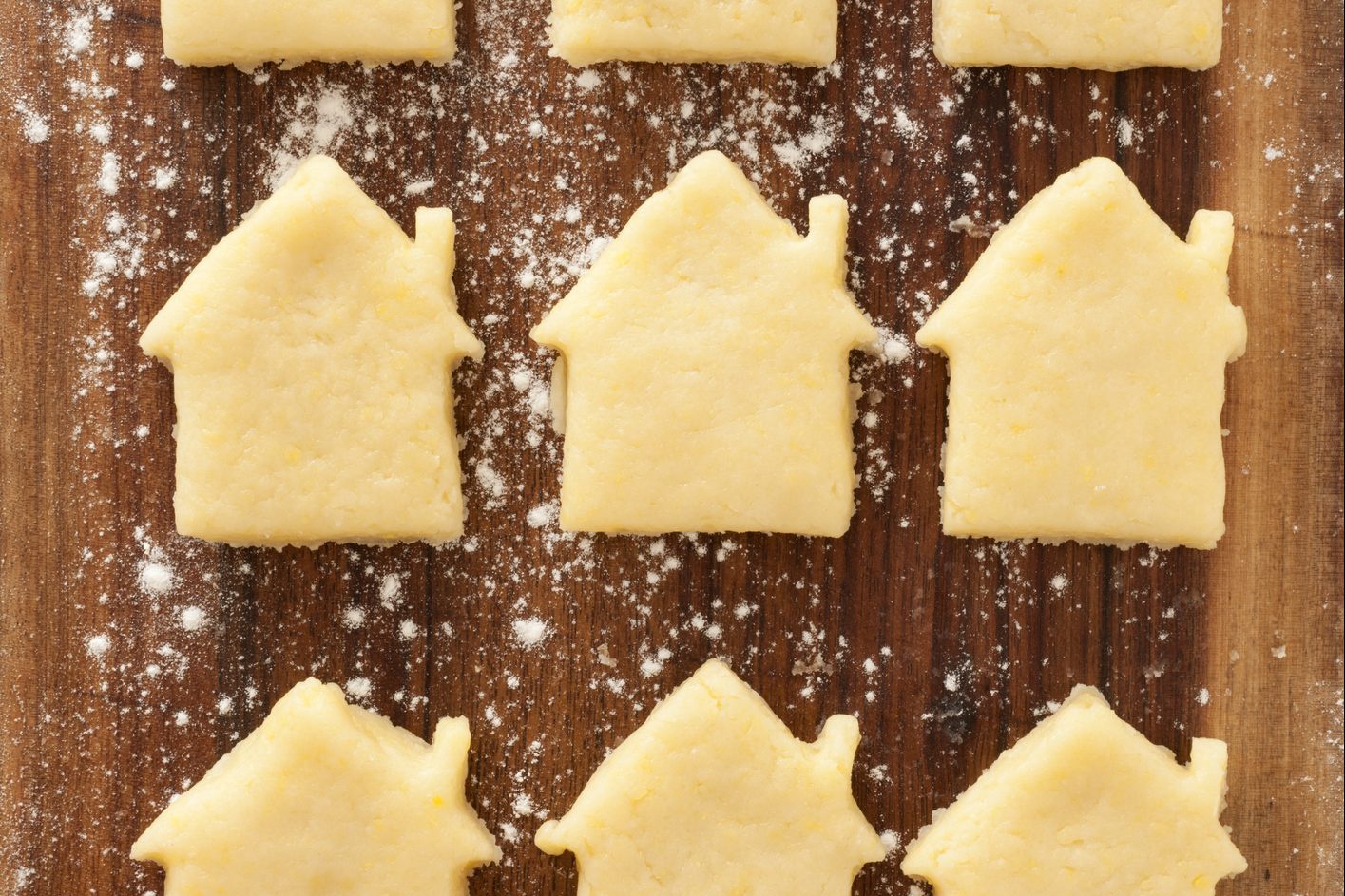 Making house shaped cookies