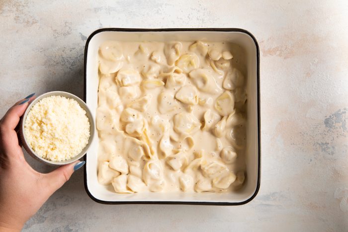tortellini in baking dish